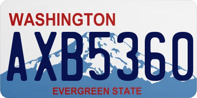 WA license plate AXB5360
