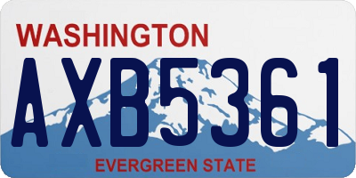 WA license plate AXB5361