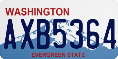 WA license plate AXB5364