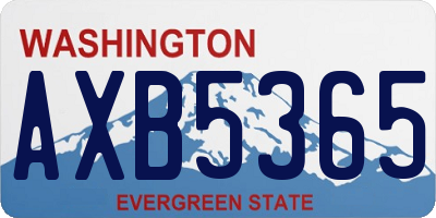 WA license plate AXB5365