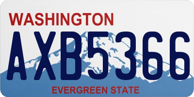 WA license plate AXB5366