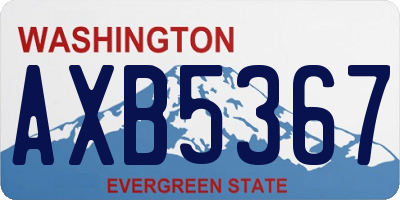WA license plate AXB5367