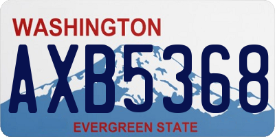 WA license plate AXB5368
