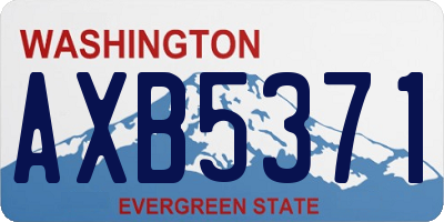 WA license plate AXB5371