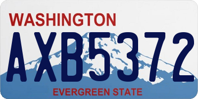 WA license plate AXB5372
