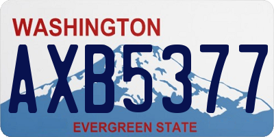 WA license plate AXB5377