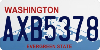 WA license plate AXB5378