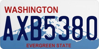 WA license plate AXB5380