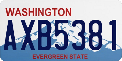 WA license plate AXB5381
