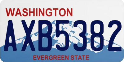 WA license plate AXB5382