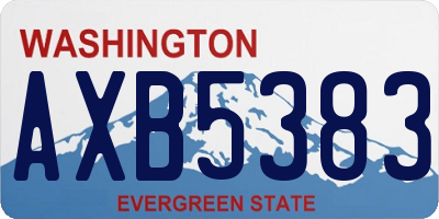 WA license plate AXB5383