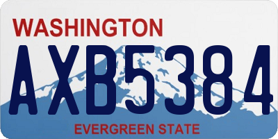 WA license plate AXB5384