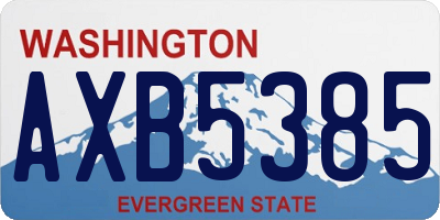 WA license plate AXB5385