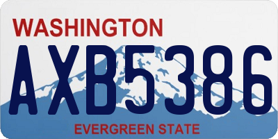 WA license plate AXB5386