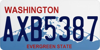 WA license plate AXB5387