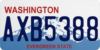 WA license plate AXB5388