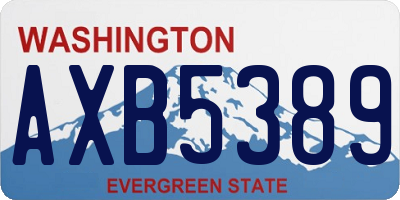 WA license plate AXB5389