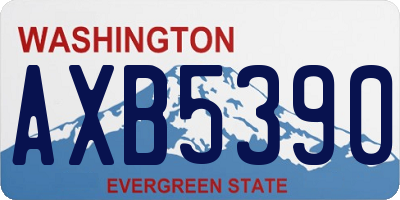 WA license plate AXB5390