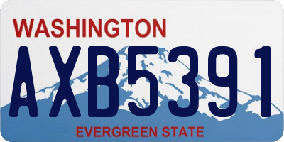 WA license plate AXB5391