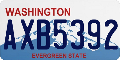 WA license plate AXB5392