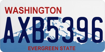 WA license plate AXB5396