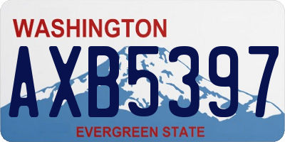 WA license plate AXB5397