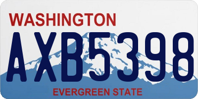 WA license plate AXB5398