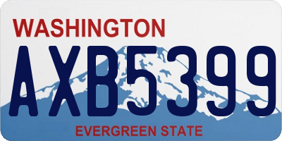 WA license plate AXB5399