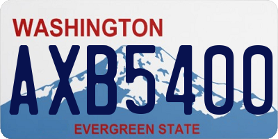 WA license plate AXB5400