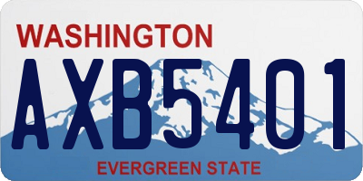 WA license plate AXB5401