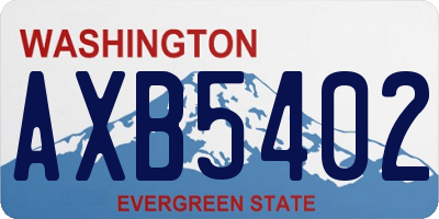 WA license plate AXB5402