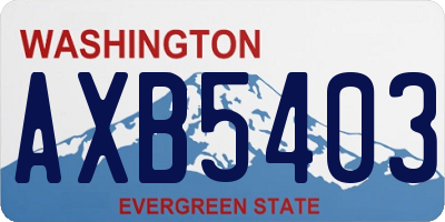 WA license plate AXB5403