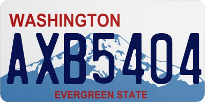 WA license plate AXB5404