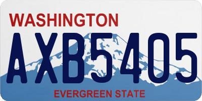 WA license plate AXB5405