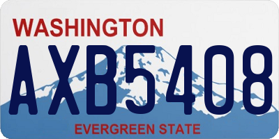WA license plate AXB5408