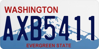 WA license plate AXB5411