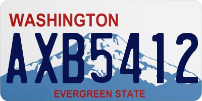 WA license plate AXB5412