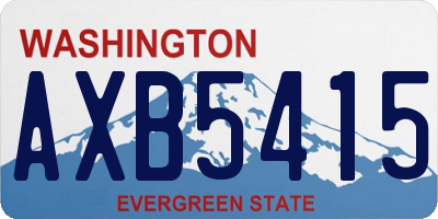 WA license plate AXB5415