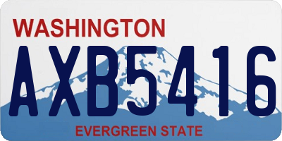 WA license plate AXB5416