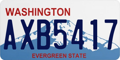 WA license plate AXB5417
