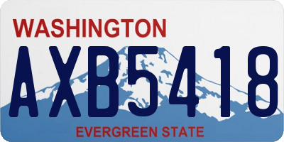WA license plate AXB5418