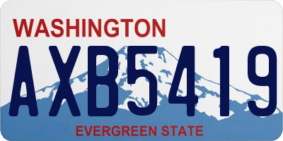 WA license plate AXB5419