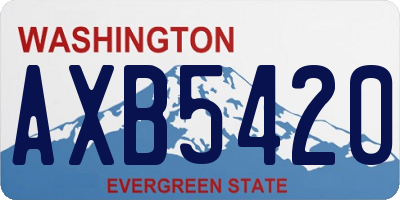 WA license plate AXB5420