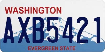 WA license plate AXB5421