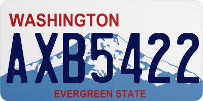 WA license plate AXB5422