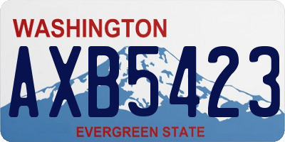 WA license plate AXB5423