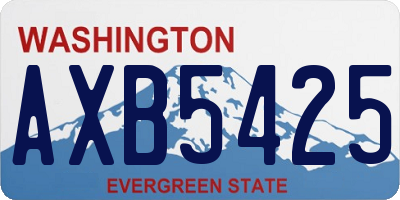 WA license plate AXB5425