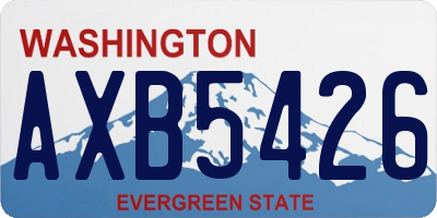 WA license plate AXB5426