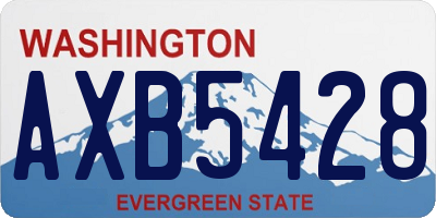 WA license plate AXB5428