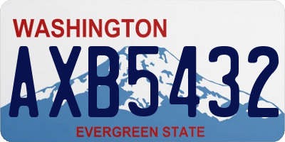 WA license plate AXB5432